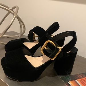 Black Authentic Velvet Prada Heels